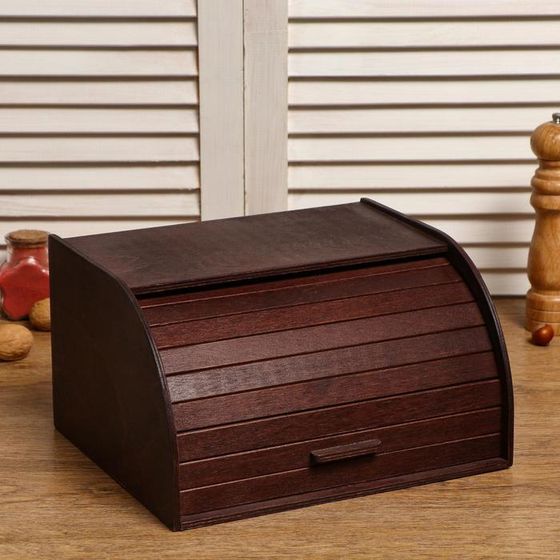 Хлебница деревянная &quot;Корица&quot;, прозрачный лак, цвет орех, 29×24.5×16.5 см