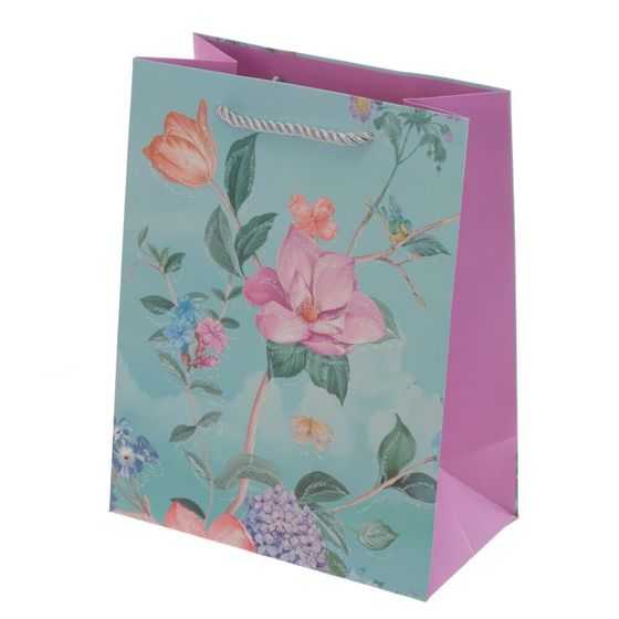 Пакет подарочный (бумага 210г/м2, блок 12шт), L18 W10 H23 см, 4в.