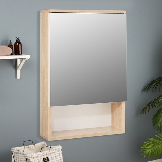 Зеркало-шкаф для ванной комнаты &quot;Вена 50&quot; белый/сонома, 50 х 70 х 13,6 см