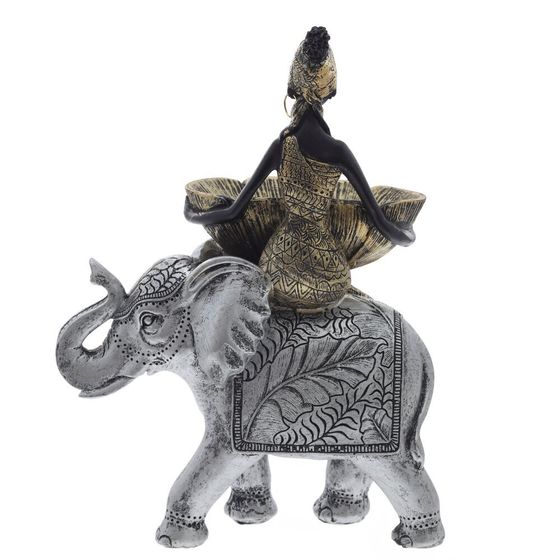 Фигурка декоративная &quot;Африканка на слоне&quot;, L19 W10 H26 см