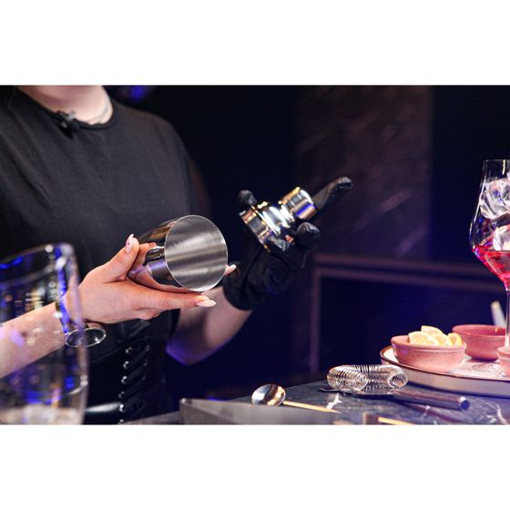 !09 Набор для бара «Биг Джон», 5 предметов: щипцы, стрейнер, ложка, шейкер, джиггер, нержавеющая сталь