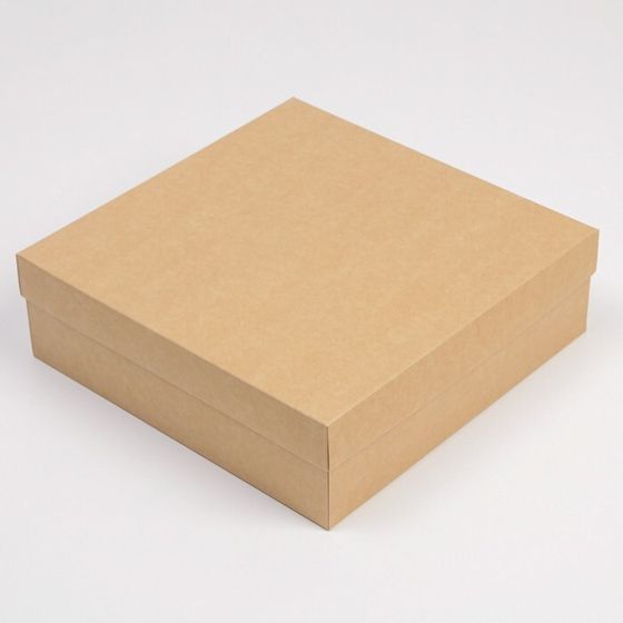 Коробка подарочная складная крафтовая, упаковка, 26х26х8 см