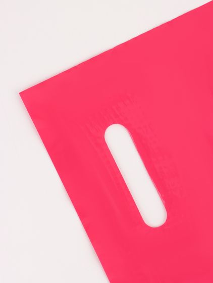 !09 Пакет полиэтиленовый (набор 25 штук) с вырубной ручкой, Розовый 20-30 См, 70 мкм.