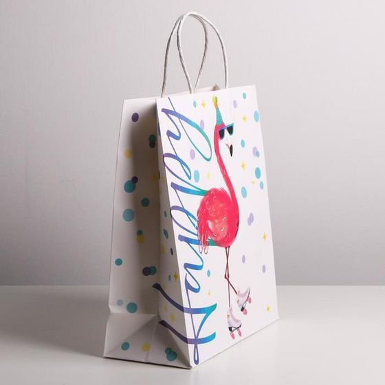 !Пакет крафтовый Happy, 2 штуки, 26 × 30 × 11,5 см.