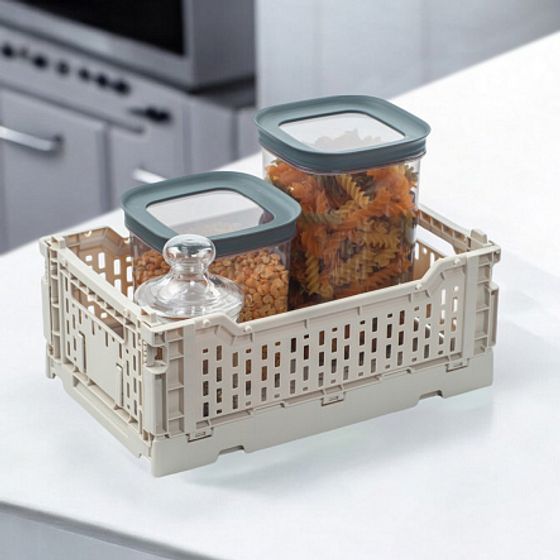 Корзина для хранения складная CASSA S слоновая кость 4л