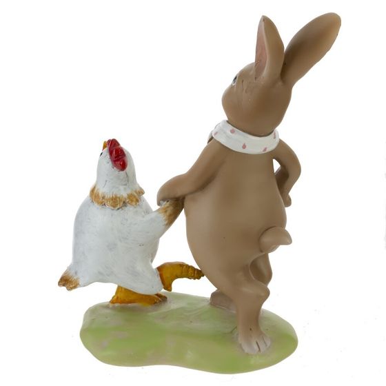 Фигурка декоративная &quot;Заяц с курицей&quot;, L9,5 W5,5 H14 см