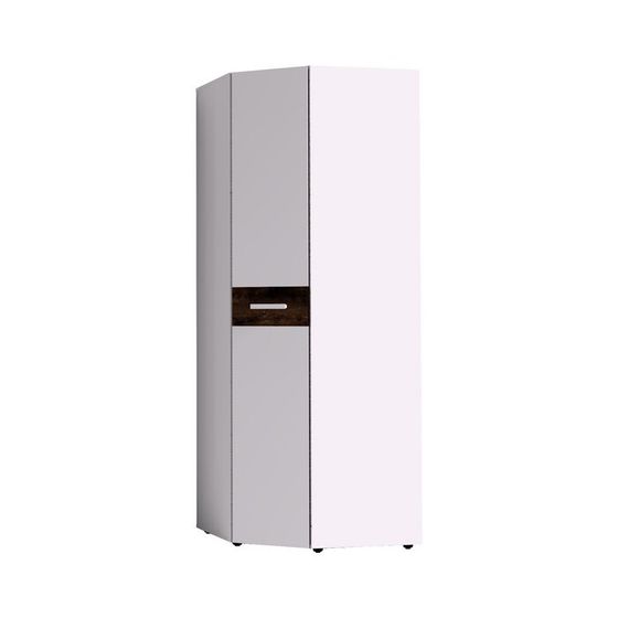 Шкаф угловой «Норвуд 156», 862 × 862 × 2300 мм, цвет белый / орех шоколадный
