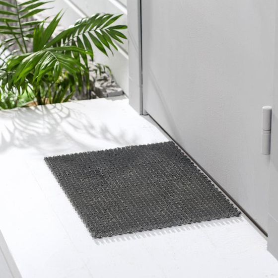 Покрытие ковровое щетинистое «Травка-эконом», 36×48 см, цвет серый