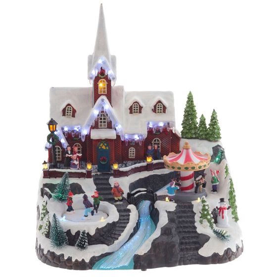 Фигурка декоративная &quot;Рождество&quot; (4 мелодии, подсвет, движ, 3xAA н/п, +USB), L34 W31 H38 см