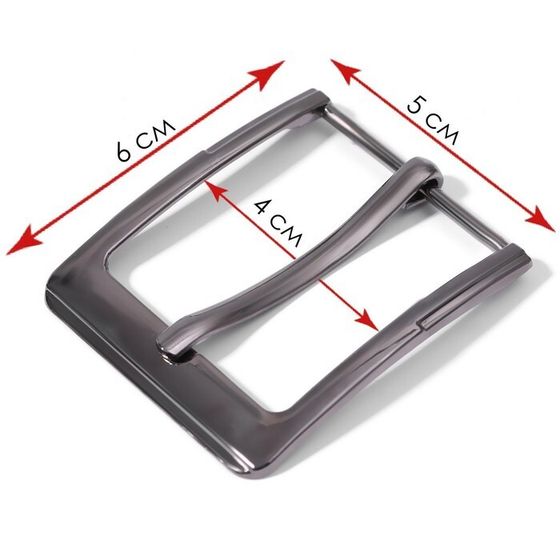 Пряжка для ремня, 6 × 5 см, 40 мм, цвет чёрный никель