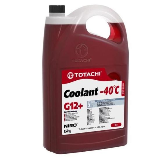 Антифриз Totachi NIRO COOLANT -40 C, G12+, красный, 5кг