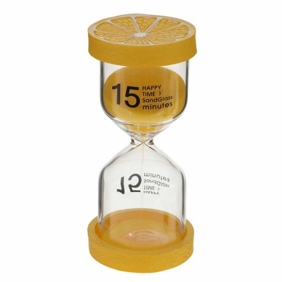Часы песочные (15 мин.), Д4,5 Ш4,5 В10 см, 4в.