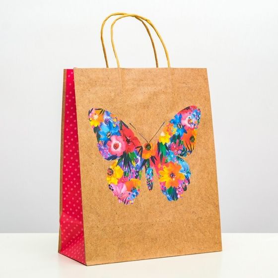 Пакет подарочный &quot;Цветочная бабочка&quot;, 26 х 32 х 12 см ( 2 штуки)