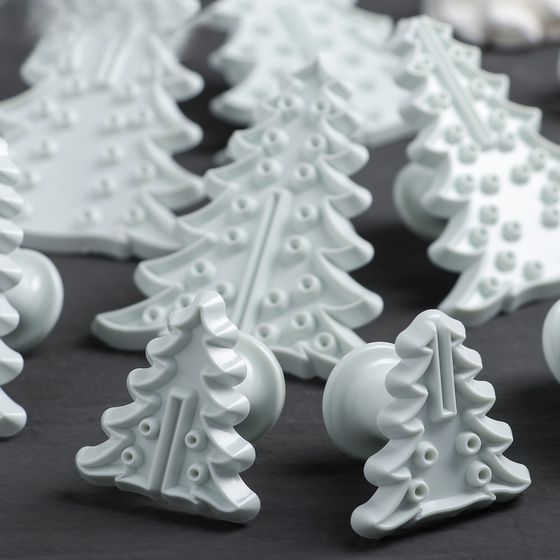 !09 Набор печатей для теста и марципана «Ёлочка», 8 шт., d=4/6/8,5/10 см, h=3.5 см