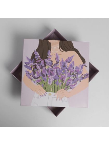 !09 Коробка подарочная складная, упаковка, «Лаванда», 26 х 26 х 8 см.