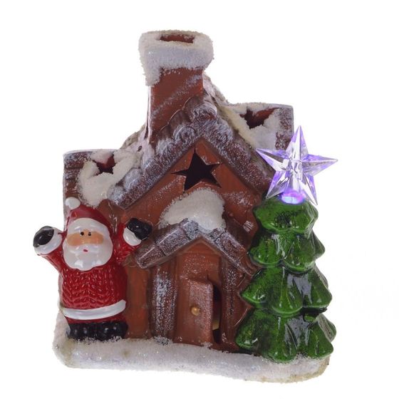 Фигурка декоративная &quot;Домик&quot; с подсветкой (2xLR44), L14 W7 H14,5 см, 2в.