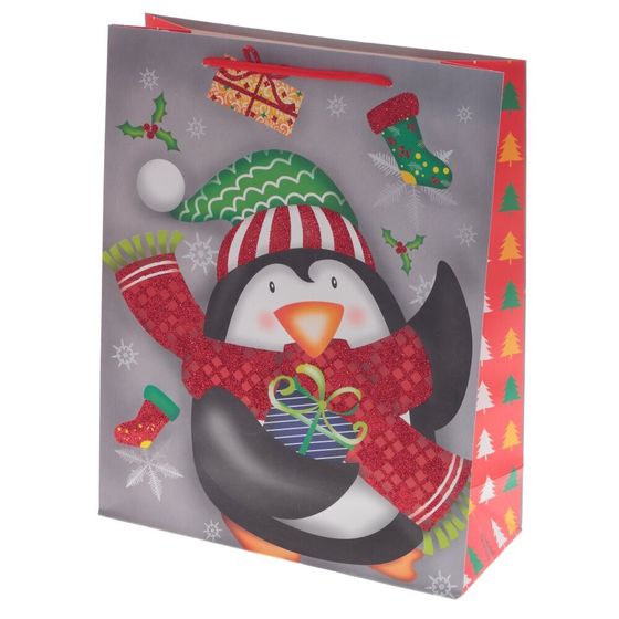 Пакет подарочный (бумага 230г/м2, блок микс 12шт), L26 W10 H32 см, 4в.