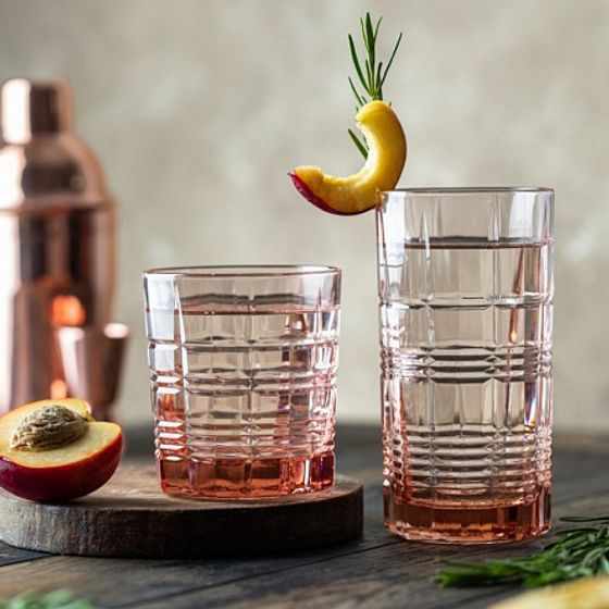 Набор стаканов ДАЛЛАС РОЗОВЫЙ 3шт 380мл высокие