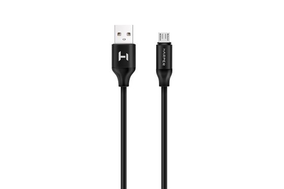 Кабель Harper USB 2.0 A(m) - microUSB(m) 1м силикон черный (SCH-330)