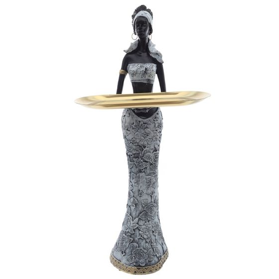 Фигурка декоративная &quot;Африканка&quot; с подносом, L22,5 W16,5 H45 см