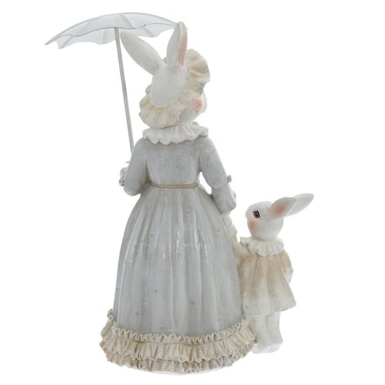 Фигурка декоративная "Зайчиха с зайчонком", L15,5 W12 H21 см