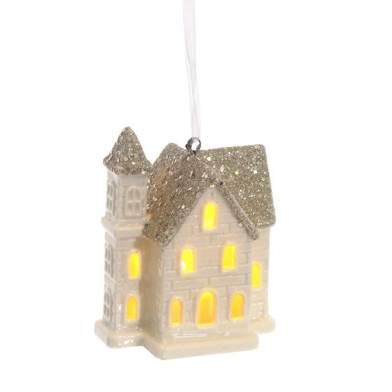 Украшение новогоднее "Домик" с подсветкой (LR44x2), L7 W5 H10 см, 3в.