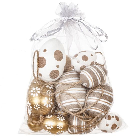 Набор из 16-ти изделий декоративных подвесных "Яйцо" (4,5*6, 3,5*5,5, 3*4), L14 W5,5 H15 см