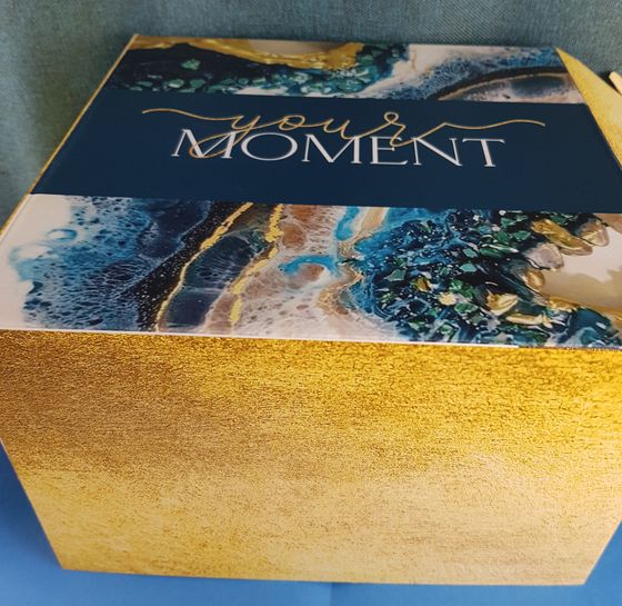 !Коробка для подарков &quot;Your moment&quot; 30x30x18 см. Цвет бирюзовый