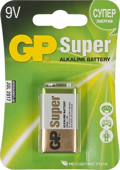 Батарейка GP Super Alkaline 1604A 6LR61 9V (1шт)