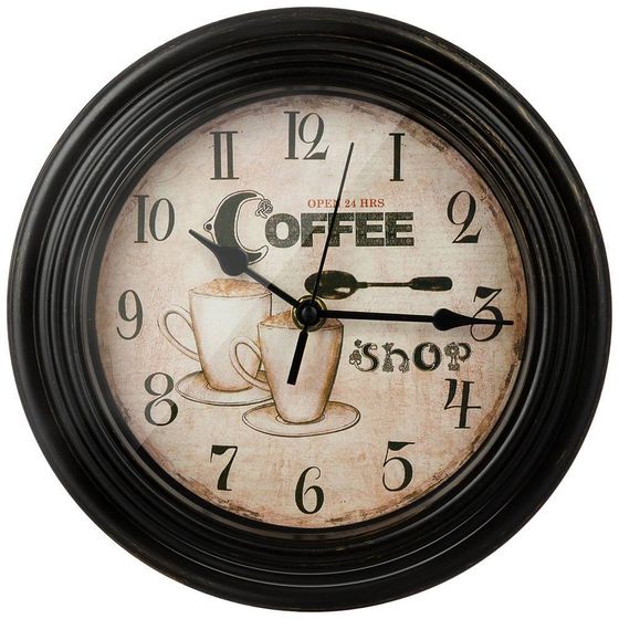 ЧАСЫ НАСТЕННЫЕ &quot;COFFEE SHOP&quot; 22,8*22,8*4,6 СМ