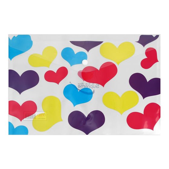 !Папка-конверт на кнопке - 4 штуки, А4, 160 мкм, МИКС