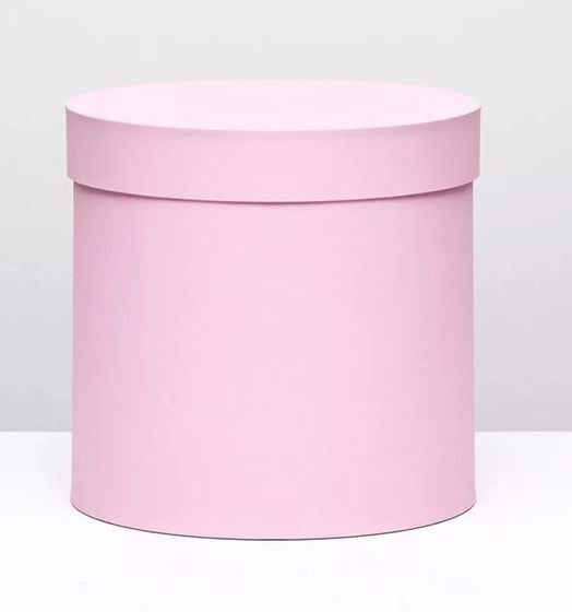 !09 Коробка шляпная с крышкой 20x20 см. цвет розовый