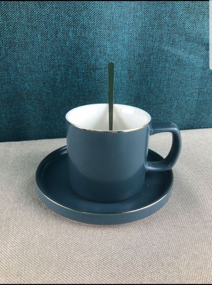 Чайная пара  чашка 250 мл, цвет синий