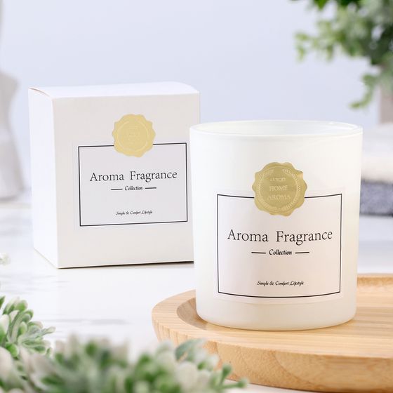 Свеча ароматическая в стакане &quot;Aroma candle&quot;, 7х8 см, английская груша и фрезия