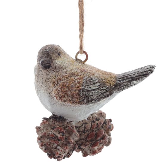 Украшение новогоднее &quot;Птичка на шишке&quot;, L8 W6 H7,5 см, 2в.