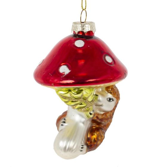 Украшение новогоднее "Гриб и ёж", L6,5 W6 H11 см