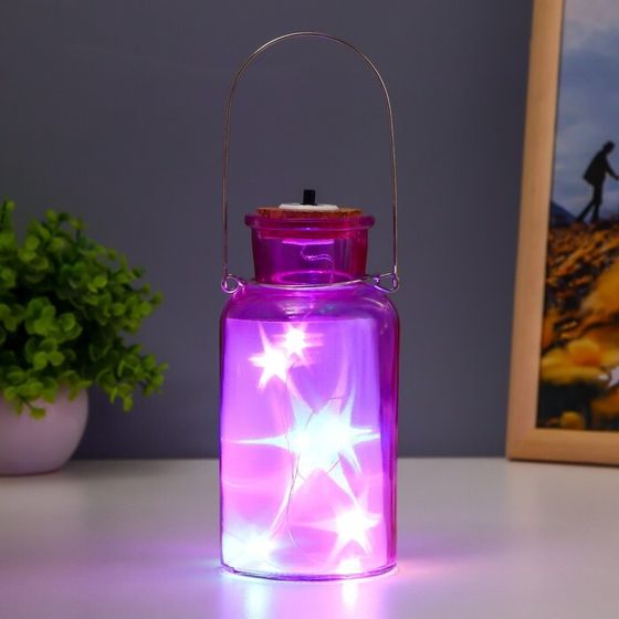 Фигурка светящаяся RISALUX «Анде», LED-ночник, от батареек, розовый, 8×8×16.5 см