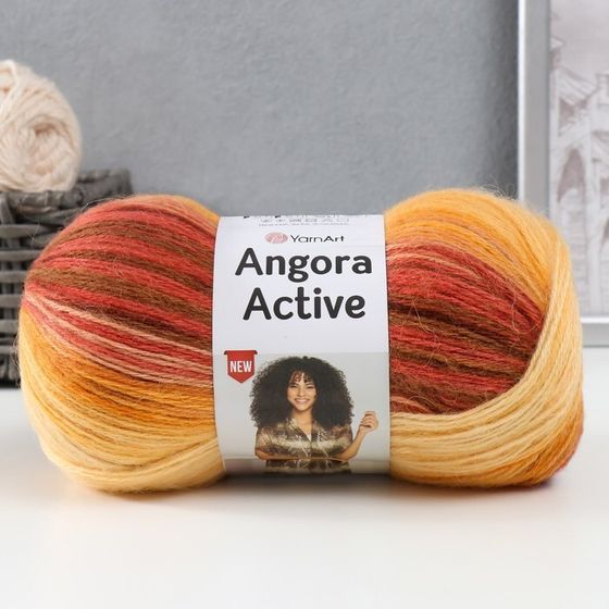 Пряжа &quot;Angora Active&quot; 20% шерсть, 80% акрил  500м/100гр (844 бордово-персиковый)