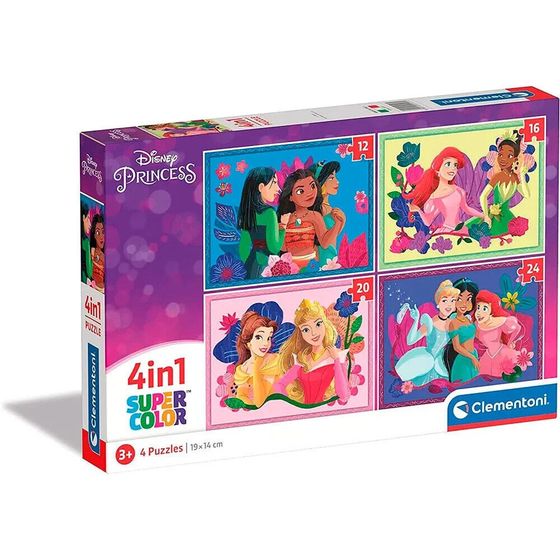 CLEMENTONI Puzzle 4 In 1 Disney Princesses