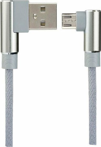 Кабель Perfeo USB 2.0 A(m) - microUSB(m) угловой 1м серый (U4805)