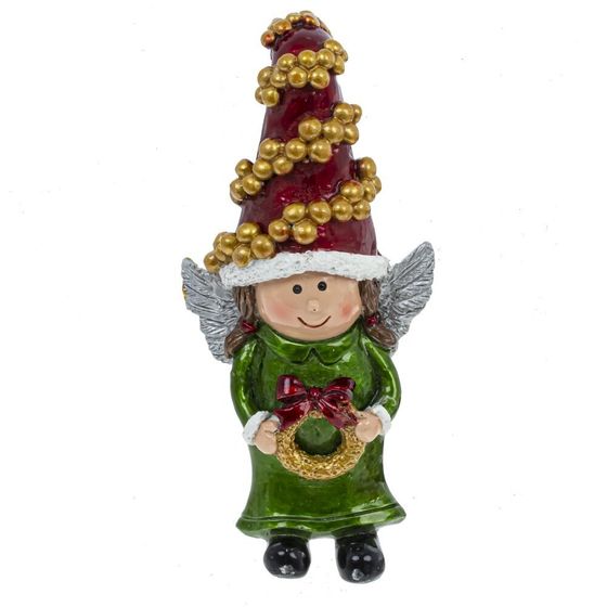 Фигурка декоративная &quot;Ангел/Дед Мороз/Снеговик/Гном&quot;, L5 W3,5 H10,5 см, 4в.