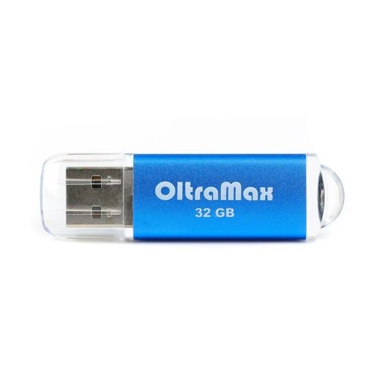 Флешка OltraMax 30, 32 Гб, USB2.0, чт до 15 Мб/с, зап до 8 Мб/с, синяя