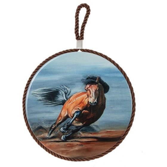 Декоративная подставка под горячее с подвеской &quot;Лошадь&quot;, D 17 см, L17 W17 H0,5 см, 6в.