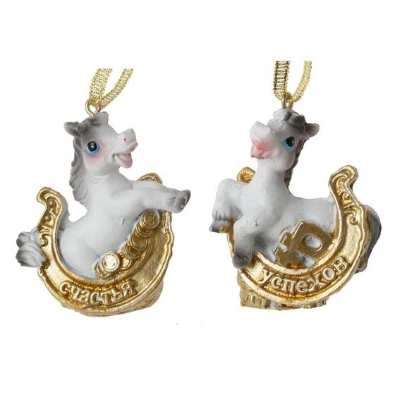 Фигурка декоративная подвесная &quot;Лошадка&quot;, L5 W2 H5 см, 2в.