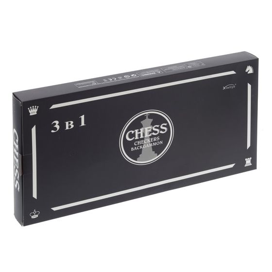 Игра настольная 3 в 1 (нарды, шахматы, шашки), L49 W24,5 H5 см