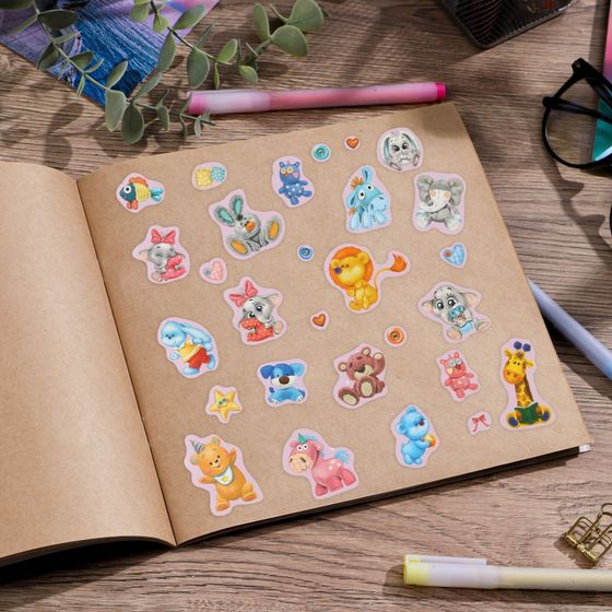 !09 Наклейки (набор 2 штуки) детские бумажные «Любимые игрушки», 11 х 16 см