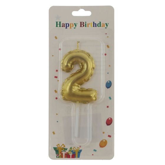 Свеча для торта "Цифра 2", L3,5 W1 H9,5 см