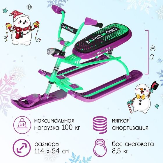 Снегокат Nika Snowdrive Neon, СНД3N/G, цвет неон/фиолетовый