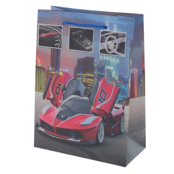 Пакет подарочный (бумага 210г/м2, блок микс 12шт), L18 W9 H24 см, 4в.