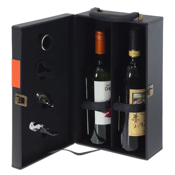 Шкатулка для бутылок с набором сомелье, Д20,5 Ш11,5 В35,5 см